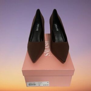 SMASH Shoes Women’s Sophia Pointed Toe Pumps Chocolate 10M